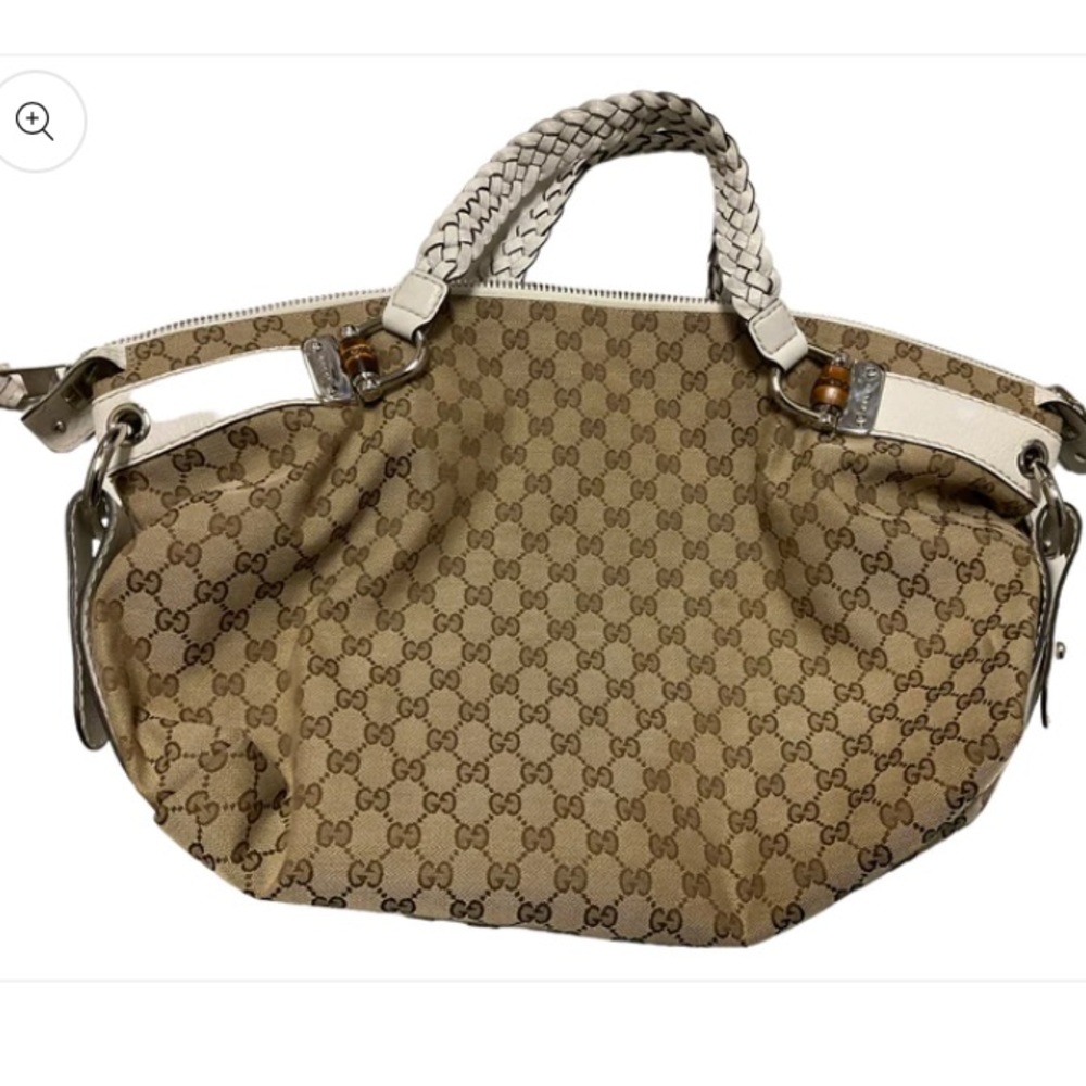 Gucci Beige and White Tote Bag - Picture 2 of 9
